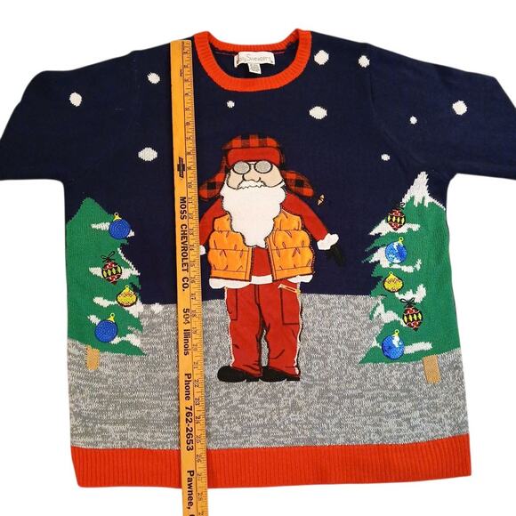 Jolly Sweaters Men’s Ugly Christmas Sweater Santa Claus Vest Trees Size XL - Picture 7 of 8